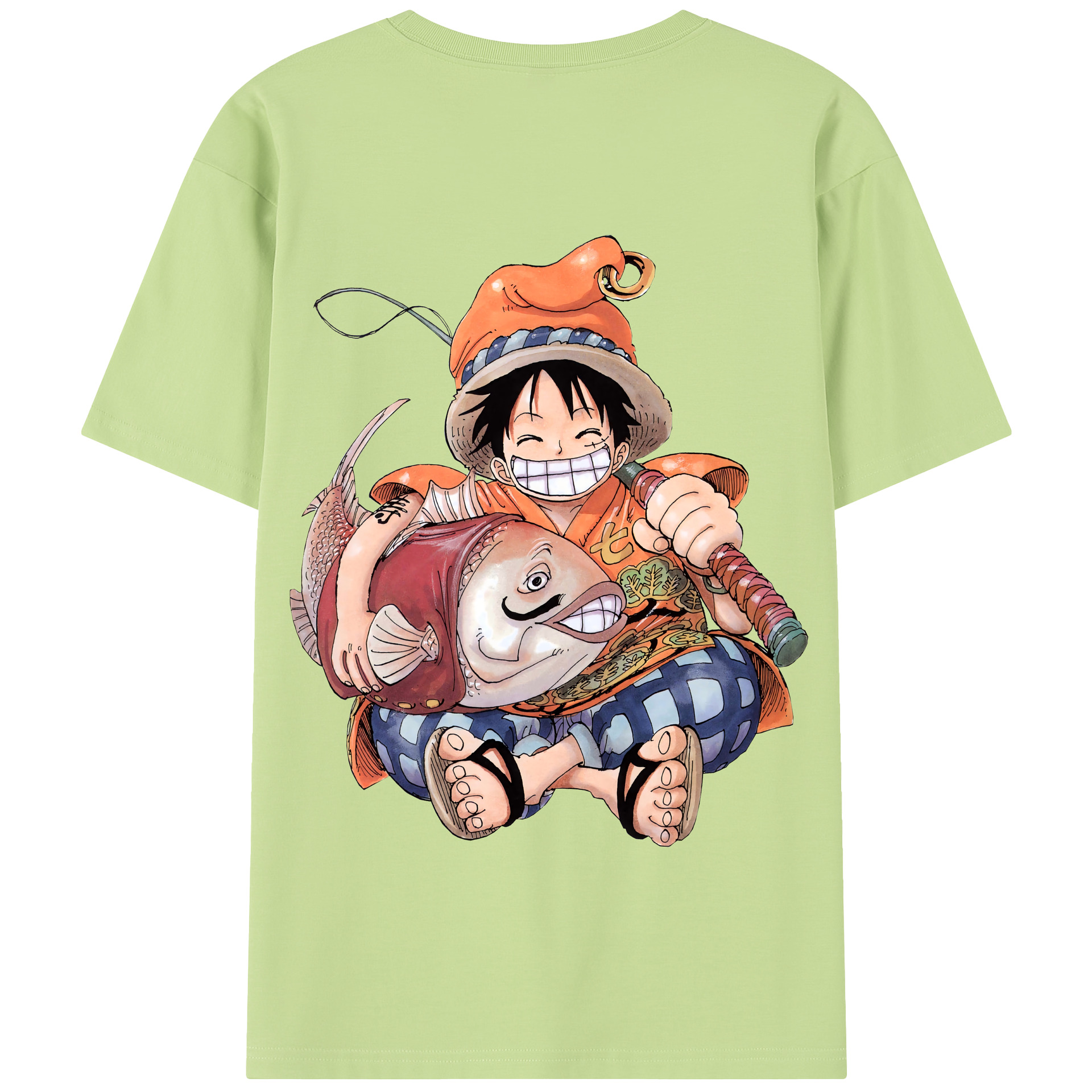 ワンピース モンキー・D・ルフィ ONE PIECE Monkey D. Luffy 綿100％半袖Tシャツ（背面プリント）